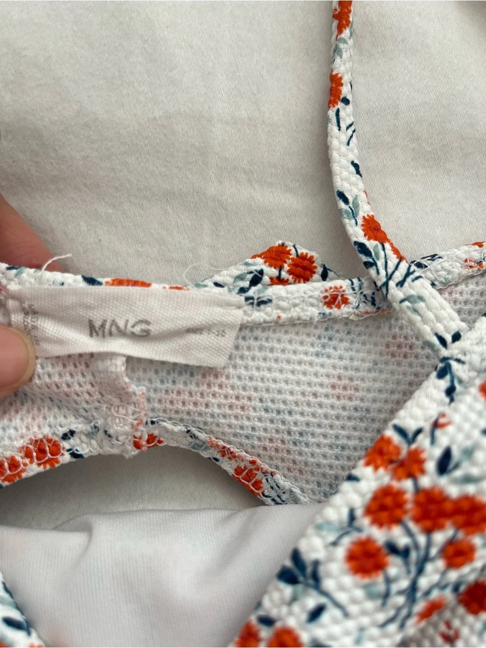 Mango Kids One-Piece Swimsuit with Red Floral Print